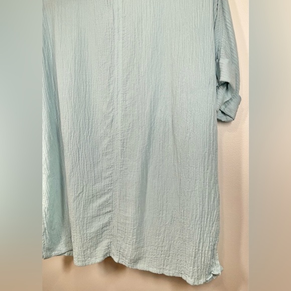 Soft Surroundings Women’s Tunic Top Blue Talia Button Up Blouse Gauze Size Small - Picture 9 of 9